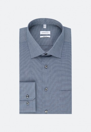 003000 Seidensticker Men's Shirt Regular Fit L/L donkerblauw