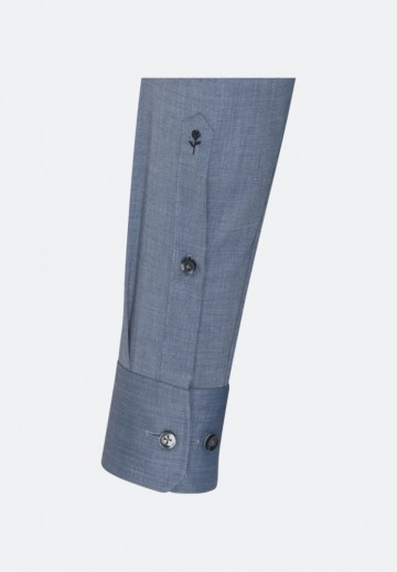 003000 Seidensticker Men's Shirt Regular Fit L/L donkerblauw mouw