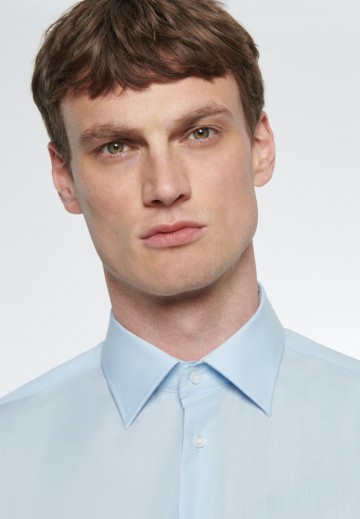 003000 Seidensticker Men's Shirt Regular Fit L/L lichtblauw kraag