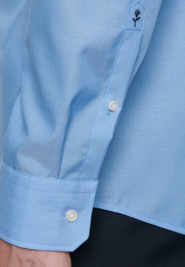 003000 Seidensticker Men's Shirt Regular Fit L/L middelblauw