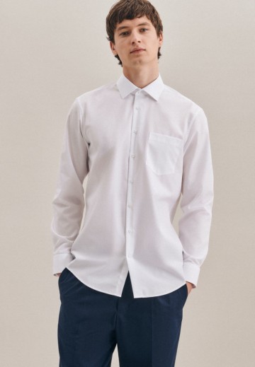 003000 Seidensticker Men's Shirt Regular Fit L/L wit