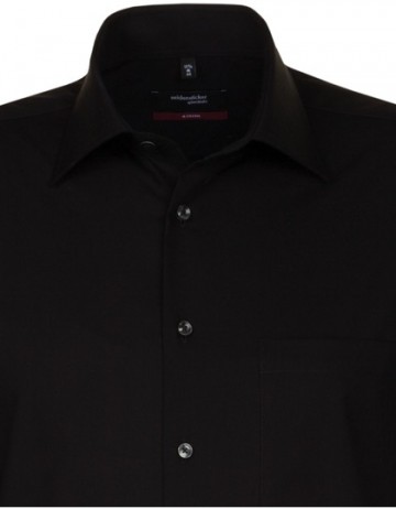 003000 Seidensticker Men's Shirt Regular Fit L/L zwart kraag