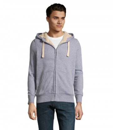 00584 Sol's Sherpa jack met rits heathergrijs