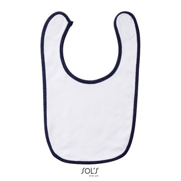 01211 Sols Baby Bib Babib wit fransmarineblauw