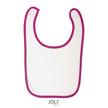 01211 Sols Baby Bib Babib wit fuchsia