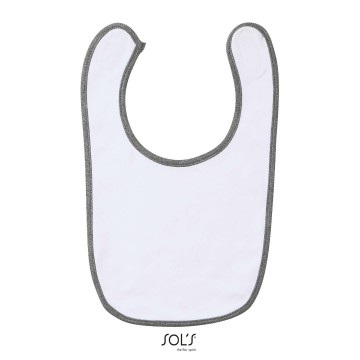 01211 Sols Baby Bib Babib wit heathergrijs