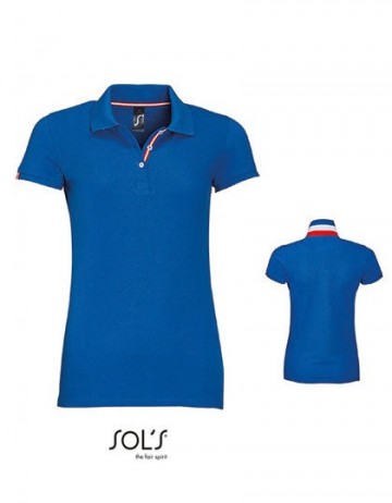 01407 Sol's Patriot Women Polo koningsblauw koningsblauw wit rood