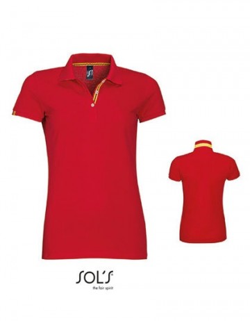 01407 Sol's Patriot Women Polo rood rood geel rood