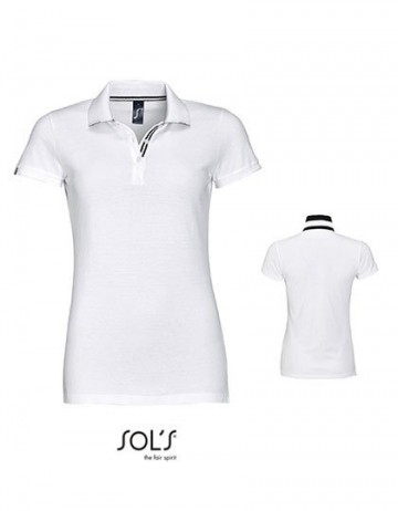 01407 Sol's Patriot Women Polo wit zwart wit zwart