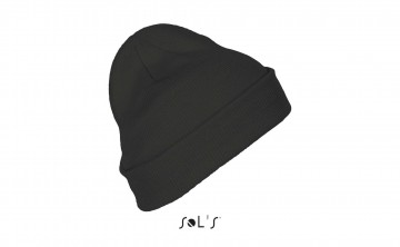 01664 Sol's Pittsburg beanie met rand donkergrijs