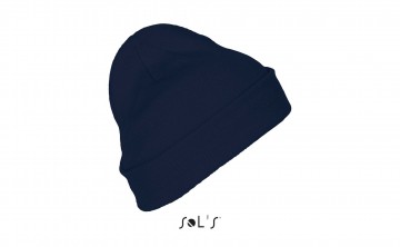 01664 Sol's Pittsburg beanie met rand fransmarineblauw