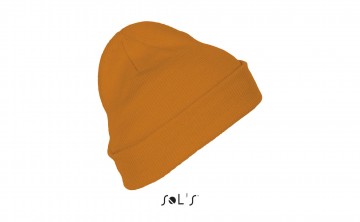 01664 Sol's Pittsburg beanie met rand neonoranje