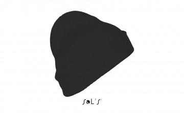 01664 Sol's Pittsburg beanie met rand zwart