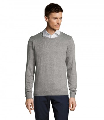 01712 Sol's Ginger heren sweater heathergrijs