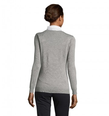 01713 Sol's Ginger dames sweater heathergrijs achter