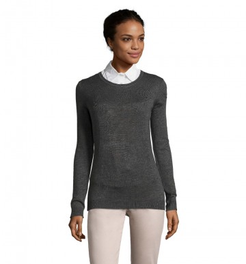 01713 Sol's Ginger dames sweater houtskoolgrijsmelange