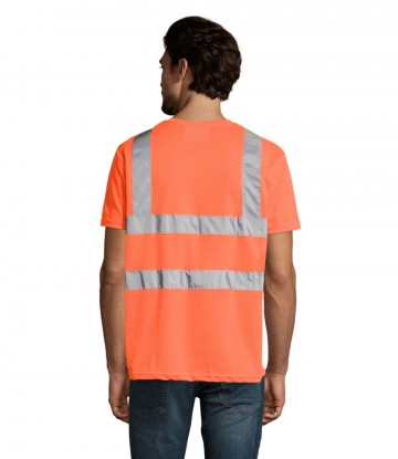 01721 Sol's Mecure Pro reflecterende T-shirt neonoranje rug