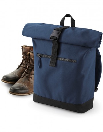 BG855 BagBase Roll-Top Backpack - Frans marineblauw / Zwart
