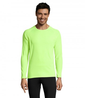 02071 Sol's Sports T-shirt Sporty L/S neongeel