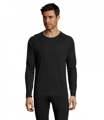 02071 Sol's Sports T-shirt Sporty L/S zwart
