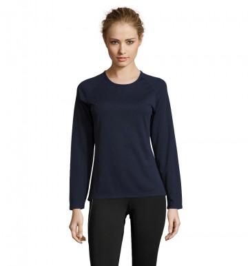 02072 Sol's dames Sports T-shirt Sporty L/S marineblauw