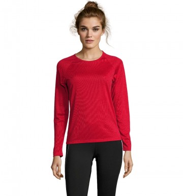 02072 Sol's dames Sports T-shirt Sporty L/S rood