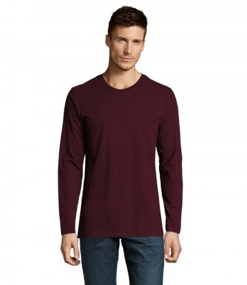 02074 Sol's Imperial heren T-shirt met L/M oxblood