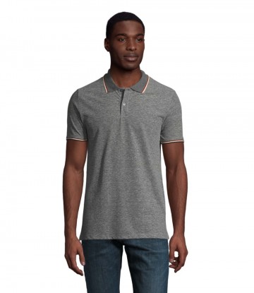 02081 Sol's Paname heren heather polo heather zwart