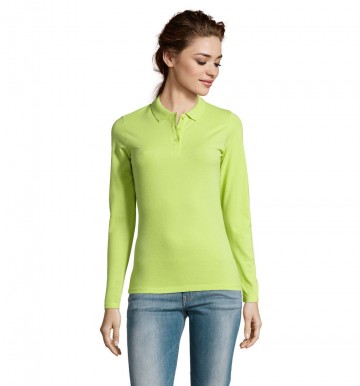 02083 Sol's Perfect dames polo L/S appelgroen