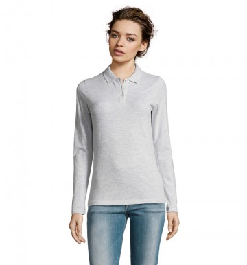 02083 Sol's Perfect dames polo L/S heather asgrijs