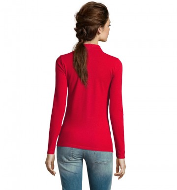 02083 Sol's Perfect dames polo L/S rood rug