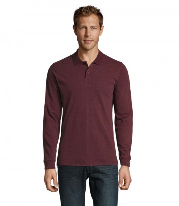 02087 Sol's Perfect heren polo piqué L/M heather oxblood