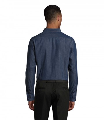 02100 Sol's Barry heren denim shirt denim achter
