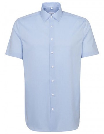 021001 Seidensticker Men's Shirt Shaped Fit S/S hemelsblauw