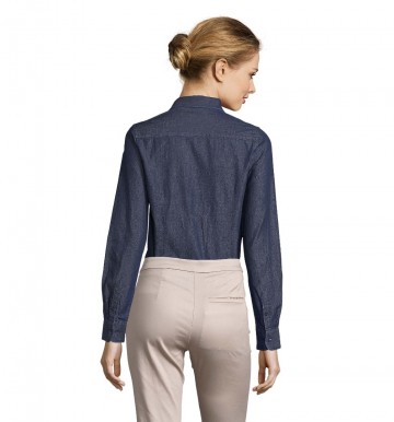 02101 Sol's Barry dames denim shirt denim achter