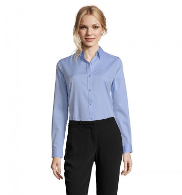 02103 Sol's Brody dames Herringbone shirt hemelsblauw