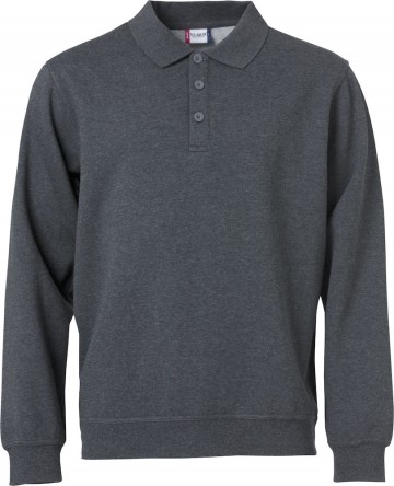 021032 Basic Polo Sweater antraciet melange