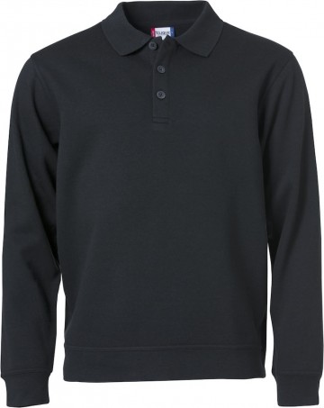 021032 Basic Polo Sweater zwart