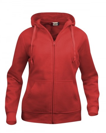 021035 Clique Basic Hoody met hele rits dames rood