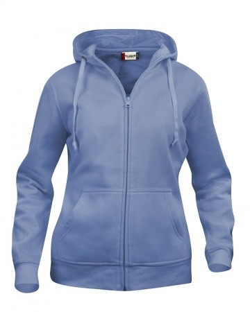 021035 Clique Basic Hoody met hele rits dames lichtblauw