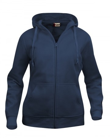 021035 Clique Basic Hoody met hele rits dames donker marineblauw