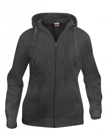 021035 Clique Basic Hoody met hele rits dames antraciet melange