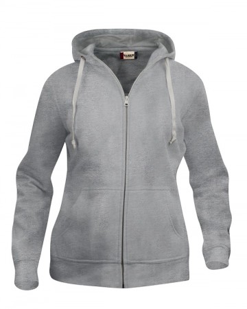 021035 Clique Basic Hoody met hele rits dames grijs melange