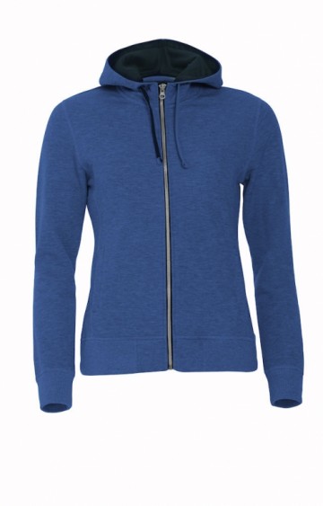 021045 Clique Classic Hoody sweatjacket met rits dames blauw melange