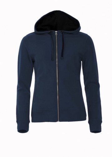 021045 Clique Classic Hoody sweatjacket met rits dames donker marineblauw