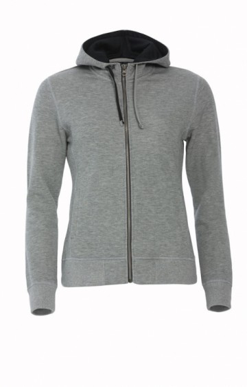 021045 Clique Classic Hoody sweatjacket met rits dames grijsmelange