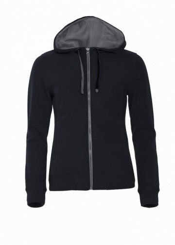 021045 Clique Classic Hoody sweatjacket met rits dames zwart
