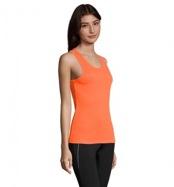 02117 Sol's Sporty dames tanktop neon oranje zij