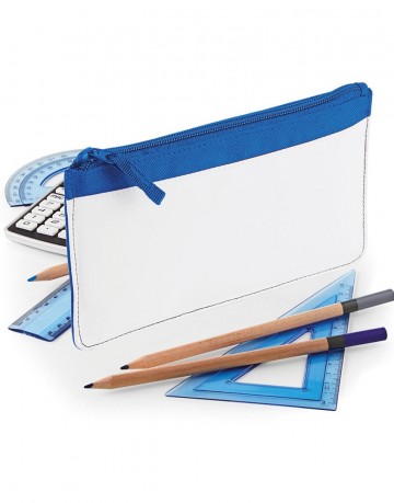 BG944 BagBase Sublimation Pencil Case - Wit/Saffier blauw