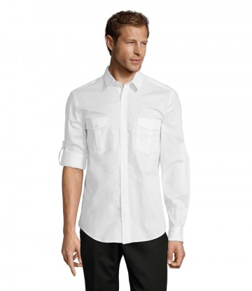 02763 Sol's Burma heren poplin shirt wit